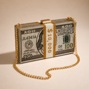 midnight dollar crystal clutch
