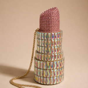 rainbow lipstick crystal clutch