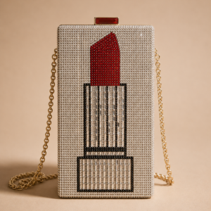 lipstick crystal clutch